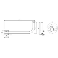 Δεξί πλευρικό στήριγμα μπαλκονιού δεξί 60 cm 