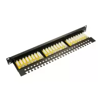 Patchpanel UTP cat 6 krone LSA connectors 24P, cable organizer Rack 19" 1U