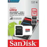 SanDisk Ultra microSDXC 128GB + SD Adapter 120MB/s  A1 C