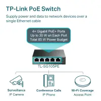 TP-LINK TL-SG105PE v2 Managed L2 PoE+ Switch